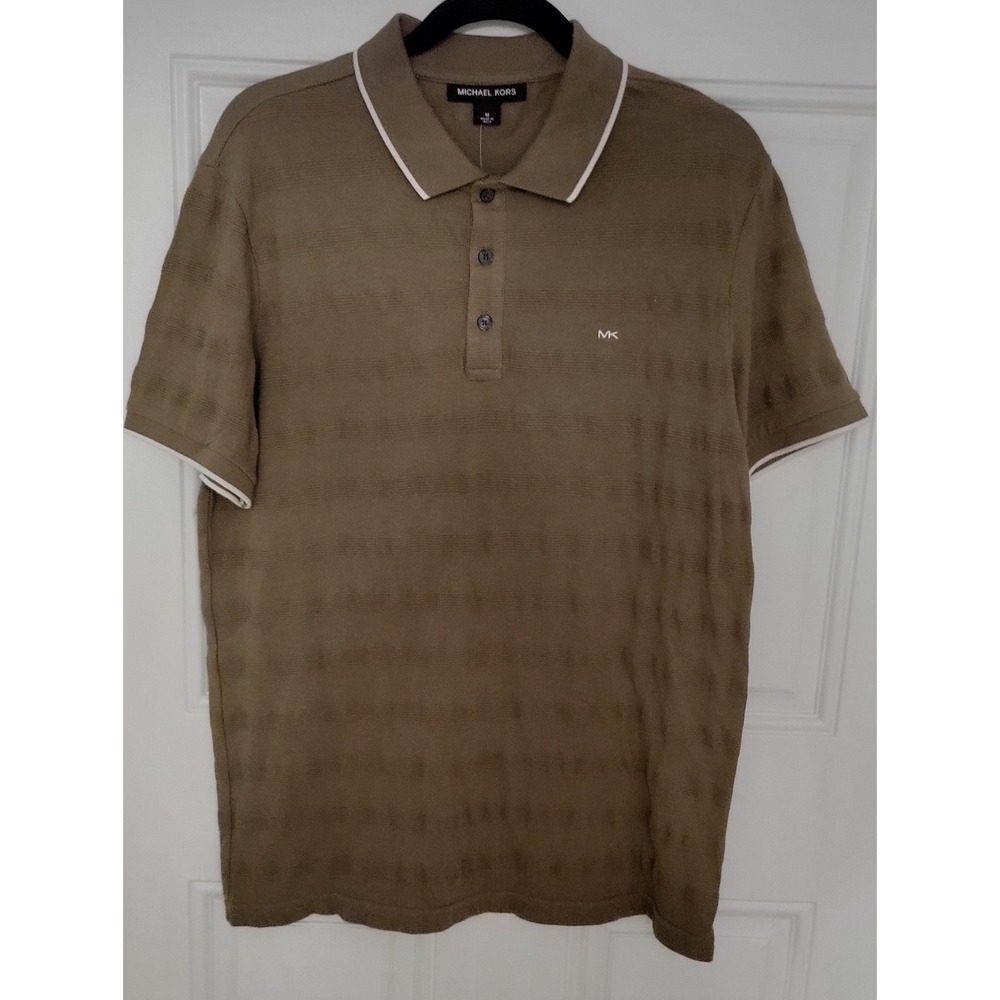 Michael Kors Olive And White short sleeve polo shirt‎ M